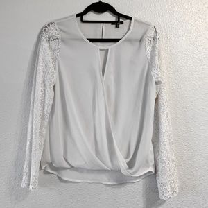 White Lace Long Sleeve Blouse